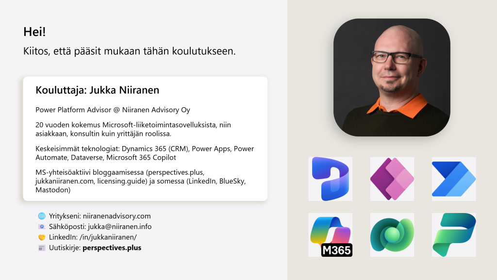 My intro slide from the Copilot Chat training